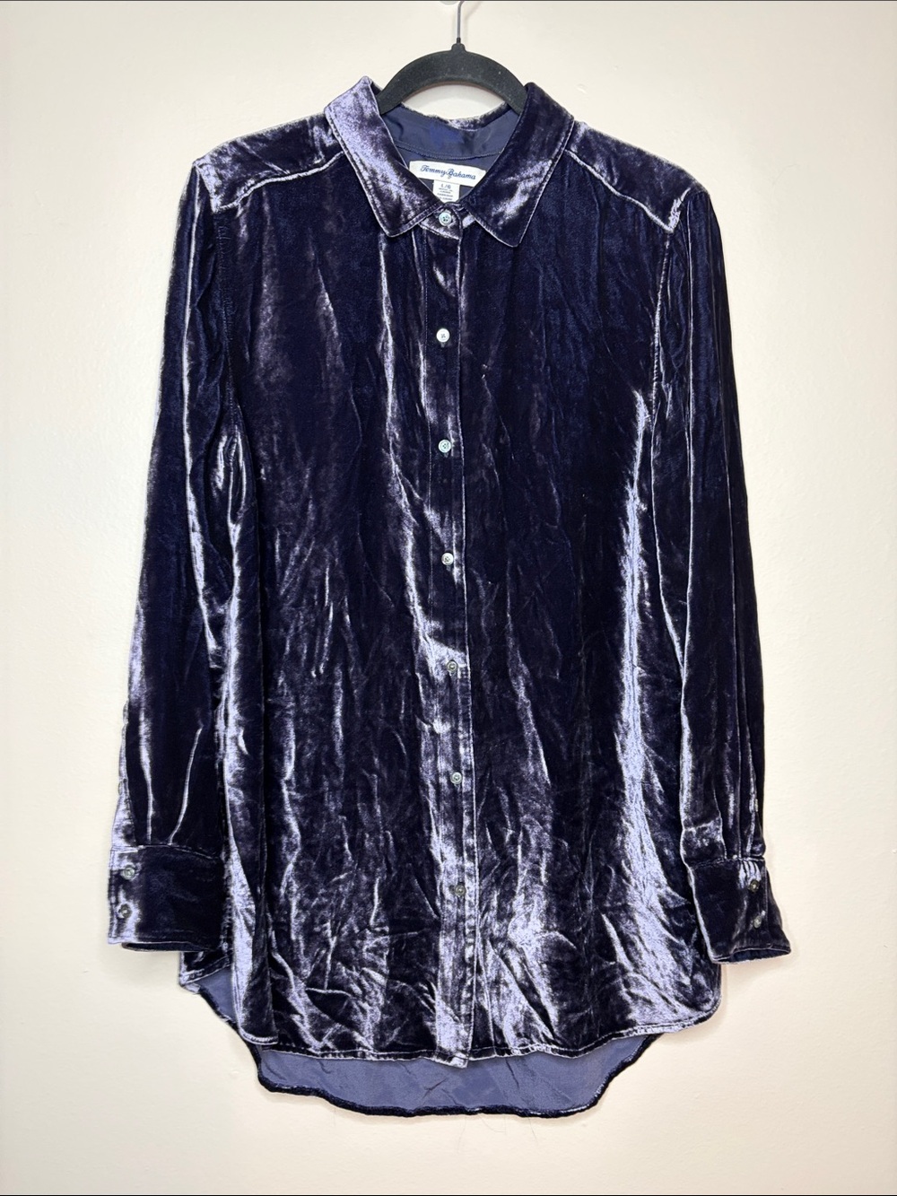 Tommy Bahama Velvet Sands Purple Silk Blend Shirt Blouse L